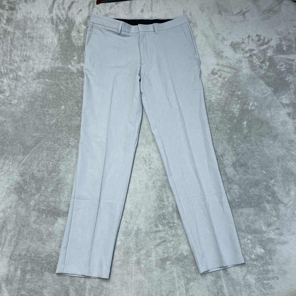 Kenneth Cole Men's 36 x 34 Slim Fit Dress Pants Gray a1863